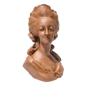 Buste En Platre d'Atelier De La Reine Marie Antoinette Reine De France XIXe