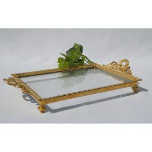 Napoleon III Period Tray, Glass & Gilt Bronze, Empire Style, Napoleon III, Card Holder 