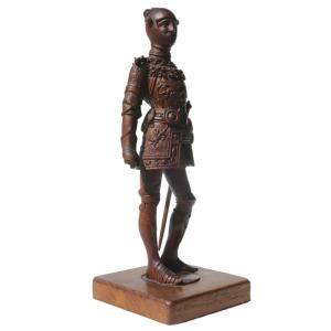 Chevalier En Bois Sculpté , Sculpture Buis XIXe Siecle Style Neo Gothique , XIXe , Napoléon III