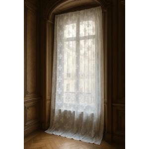 Voilage Epoque XIXe siecle , Decor Royaliste , Fleurs de Lys , Monarchie , Ameublement , Rideau
