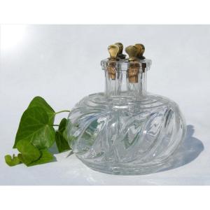 Cave à Parfum , Cristal Du Creusot Baccarat , Flacons à 4 parties , Bouchons En Argent Vermeil