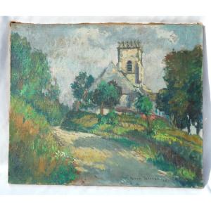 Huile Sur Toile Peinture Post Impressionniste , Signée Yvonne Deldicque , Flandres Nord Hainaut