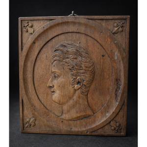 Royalist Bas-relief, 1820 Portrait Of King Charles X Of France, Historical Souvenir