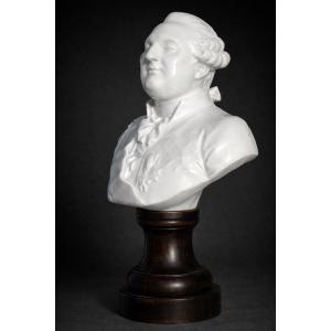Buste Du Roi De France Louis XVI En Porcelaine Blanche , époque 1820 , Royalisme XIXe