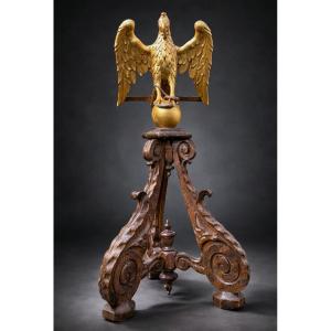 Large Lectern, 18th Century, Gilded Wooden Eagle, Church, Liturgy, Missal Holder
