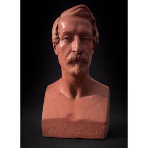 Bust Of Emperor Napoleon III, 19th Century Workshop Cast, Terracotta Patina, Plaster, 1850