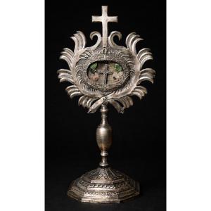 Monstrance / Reliquaire Style Baroque , Croix relique , XVIIIe siècle Objet Religieux