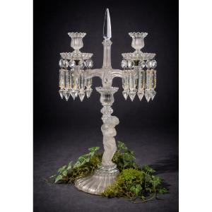 Candelabre / Chandelier , Cristal De Baccarat XIXe , Angelot / Putto Poli Depoli Napoléon III