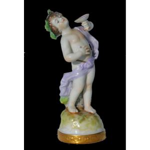 Mythological Subject In German Porcelain 18th Century Style , Volkstedt 19th Century , Bacchus Vigne Raisin