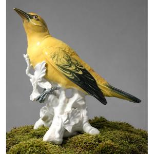 Grand Sujet En Porcelaine Allemande , Oiseau Branché , Karl Ens , Art Deco , Loriot , Saxe