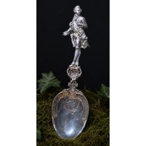 Grande Piece En Argent Massif XIXe , Portrait De Louis XVI , Souvenir Historique , Louche
