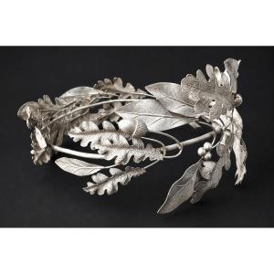 Grande Couronne De Prix , Sterling Silver , Laurel & Oak Leaves XIXth , Bijou Napoléon III