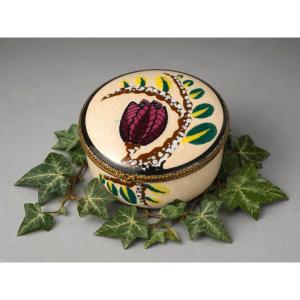 Crackled Earthenware Box, Art Deco Style, Signed Louis Dagé; 1920–1930, Candy Dish