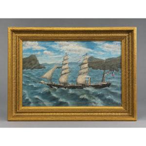 Marine – Trois-mâts à vapeur sous pavillon français Fin du XIXe siècle , Napoléon III Cap Horn