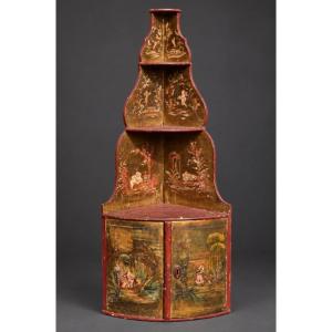Corner Shelf, 19th-century Corner Cabinet, 18th-century Style, Mythological Scene, Angels