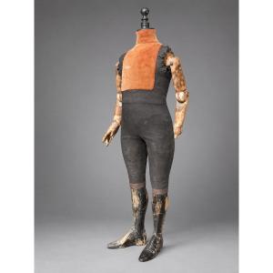 Mannequin D'Enfant , Epoque Napoléon III , Mains & Bras Articulés , Buste De Vitrine XIXe