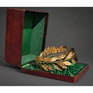 Grande Couronne De Laurier & De Chêne En Vermeil Dans Son écrin – XIXe siècle Napoléon III