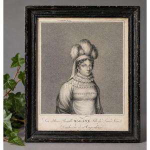 Madame Royale, Duchesse d'Angoulême – Gravure Originale Par Benoist, Epoque Restauration 1820