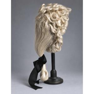 Perruque D'homme Style XVIIIe Siecle , Crin De Cheval , Boucle , Catogan , Costume Dandy 