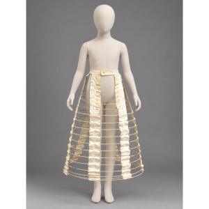 Girl's Crinoline / Child's Napoleon III-era, 19th-century Hoop Skirt, Lingerie / Costume Corset And Dress