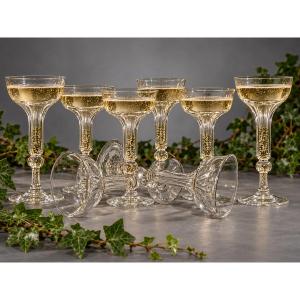 Serie De 8 coupes à champagne jambes creuses XIXe siècle , Flutes Champenoises