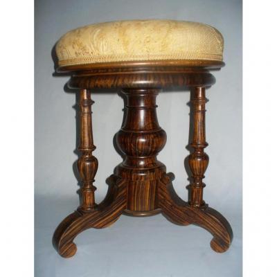 Swivel Piano Stool, Rosewood Armchair Period XIXth Century Napoleon III