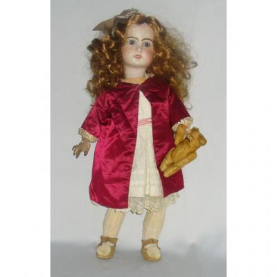 Large Doll Twin Head Porcelain Bevel Dress Origin Doll