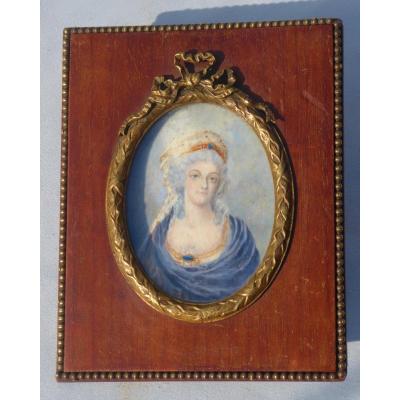 Portrait De Marie-antoinette Miniature  , Epoque XIXe Siècle Marie Antoinette Reine  
