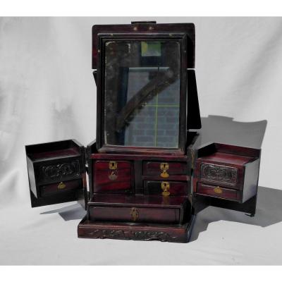 Coffret De Voyage / Toilette Chinois époque XIXe , Coiffeuse , Chine ére Meiji, Vanity Malle