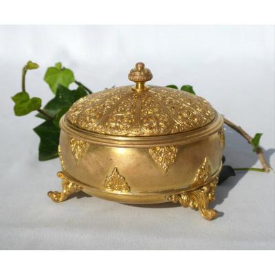 Orientalist Bjoux Box In Gilt Bronze Napoleon III Cast Iron Barbedienne Box Nineteenth