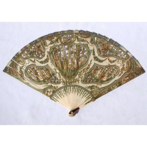 Fan In Tinted Ivory, Eighteenth Style Late Nineteenth Century, Object Of Virtue