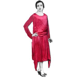 1920 Evening Dress, Charleston, Chiffon Silk And Glass Beads, Art Deco Costume