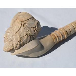 Large Display Pipe In Meerschaum, Head Of Bacchus, Curiosity Store Exhibition