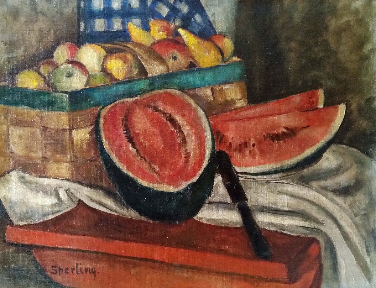 Still Life With Watermelon - Maria Sperling (1898-1995)