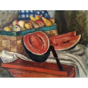 Still Life With Watermelon - Maria Sperling (1898-1995)