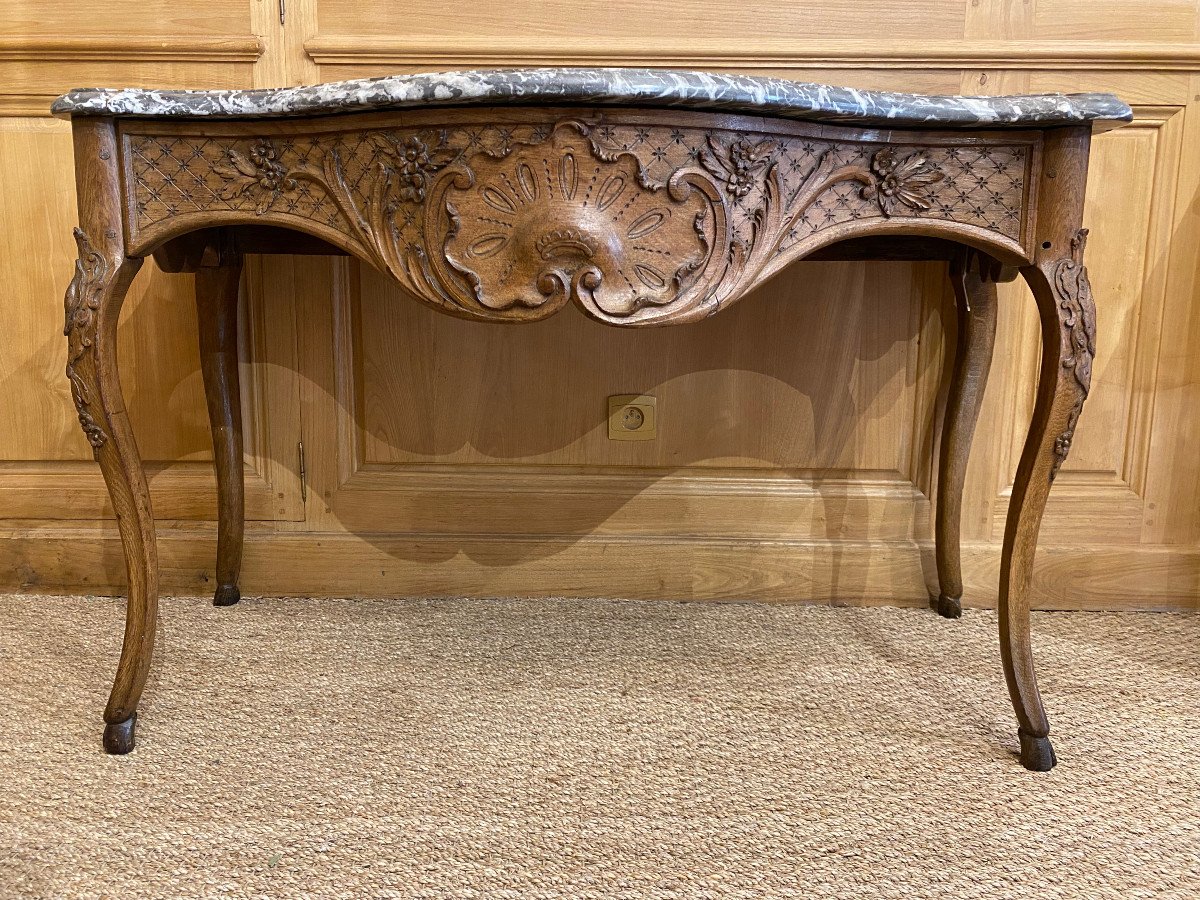 Game Table Forming A Console From The Regency Period In Natural Wood-photo-2