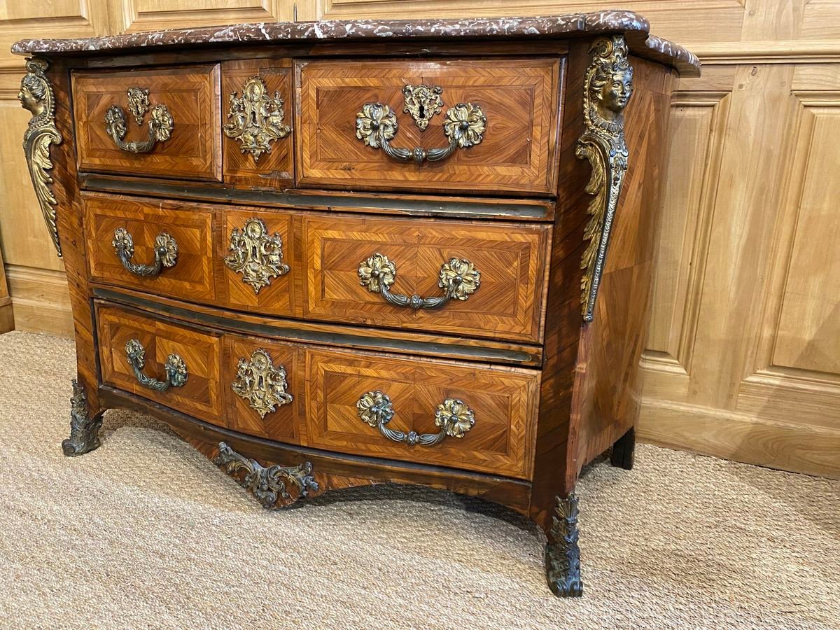 Regency Period Chest Of Drawers In Kingwood Marquetry Veneer-photo-2