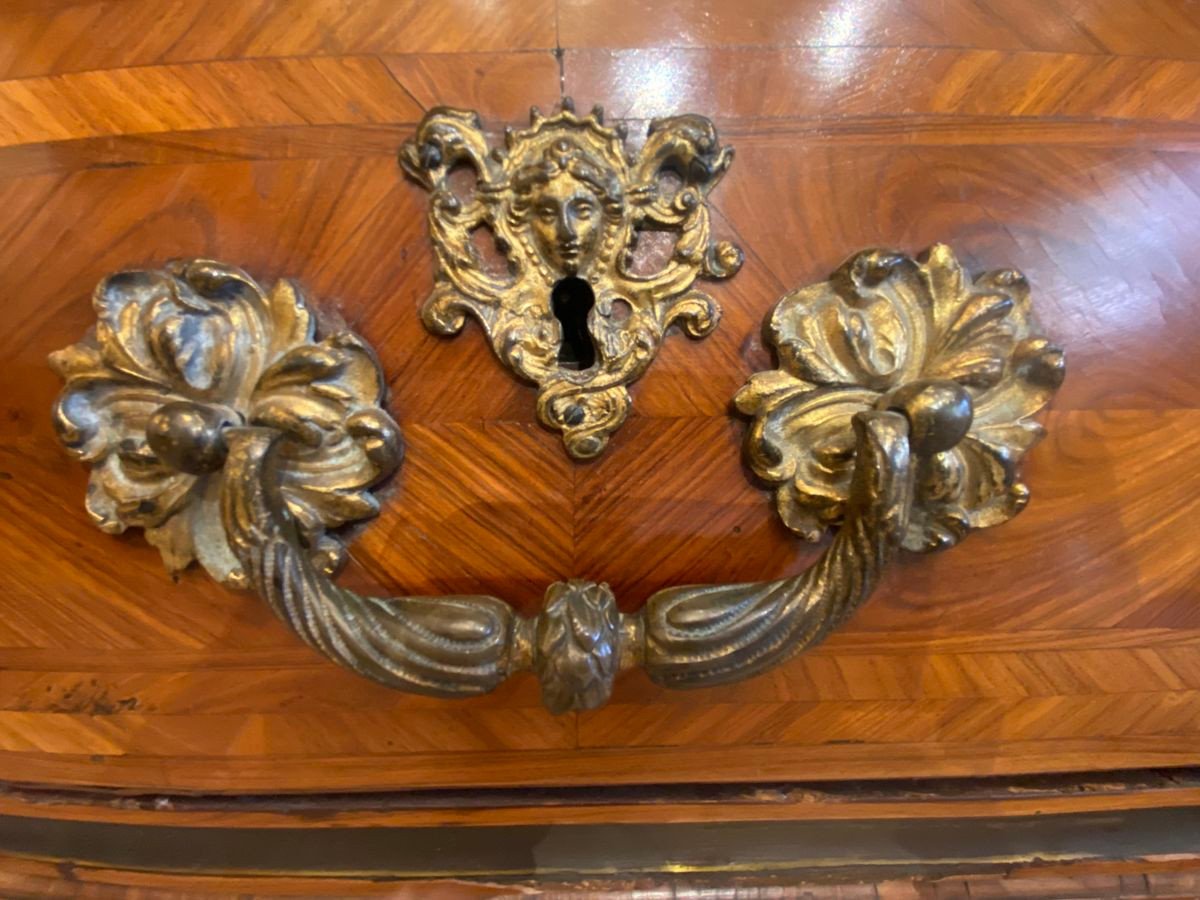Regency Period Chest Of Drawers In Kingwood Marquetry Veneer-photo-2