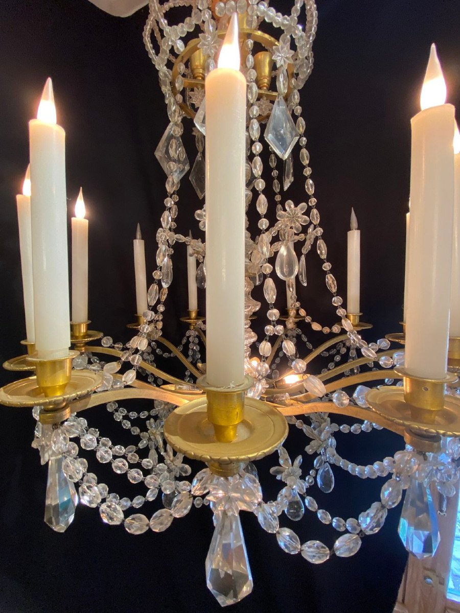 Bronze And Crystal Chandelier-photo-1