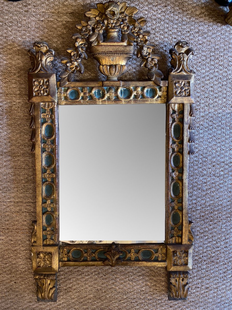 Miroir d’époque Louis XVI en bois doré-photo-2