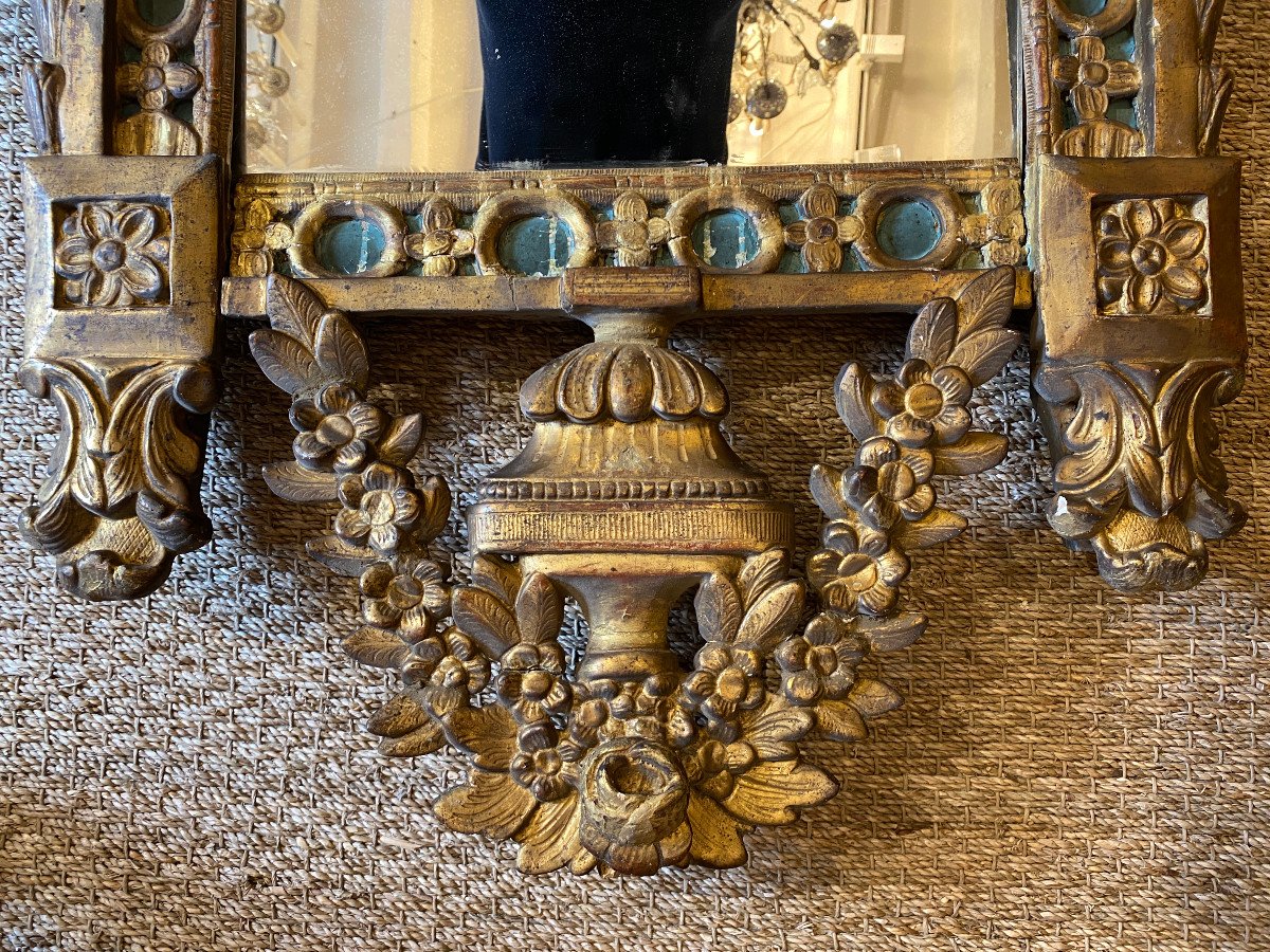 Miroir d’époque Louis XVI en bois doré-photo-3