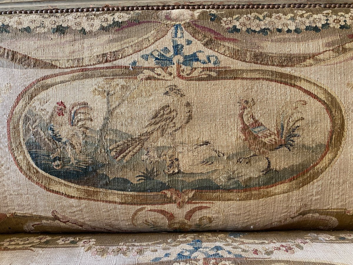 Pair Of Louis XVI Period Sofas, Covered With Tapestries-photo-1