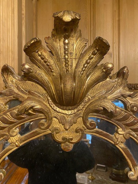 Important Regency Period Beaded Glass In Carved And Gilded Wood-photo-3