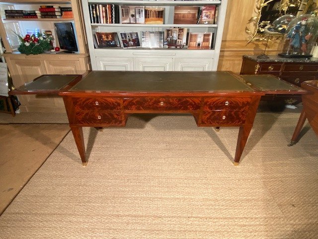 Large Double-sided Flat Desk From The Directoire Period In Cuban Mahogany-photo-2