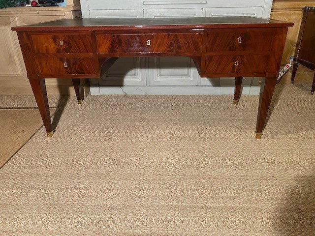 Large Double-sided Flat Desk From The Directoire Period In Cuban Mahogany-photo-4