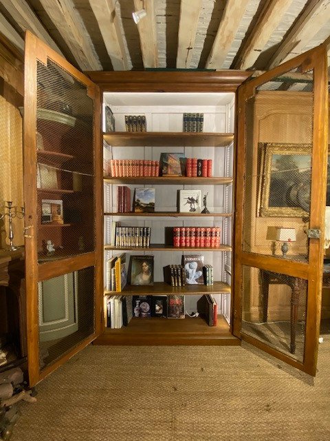 Important Pair Of Bookcases With Natural Oak Woodwork-photo-4