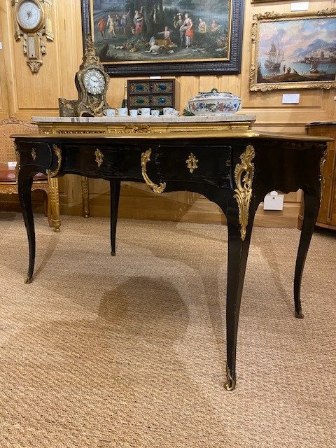 Lovely And Rare Small Louis XV Period Flat Desk Stamped Garnier Decorated On All Sides-photo-4