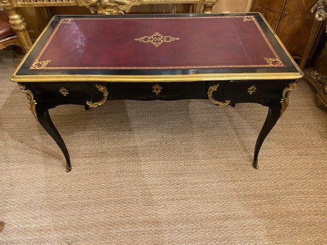Lovely And Rare Small Louis XV Period Flat Desk Stamped Garnier Decorated On All Sides-photo-2
