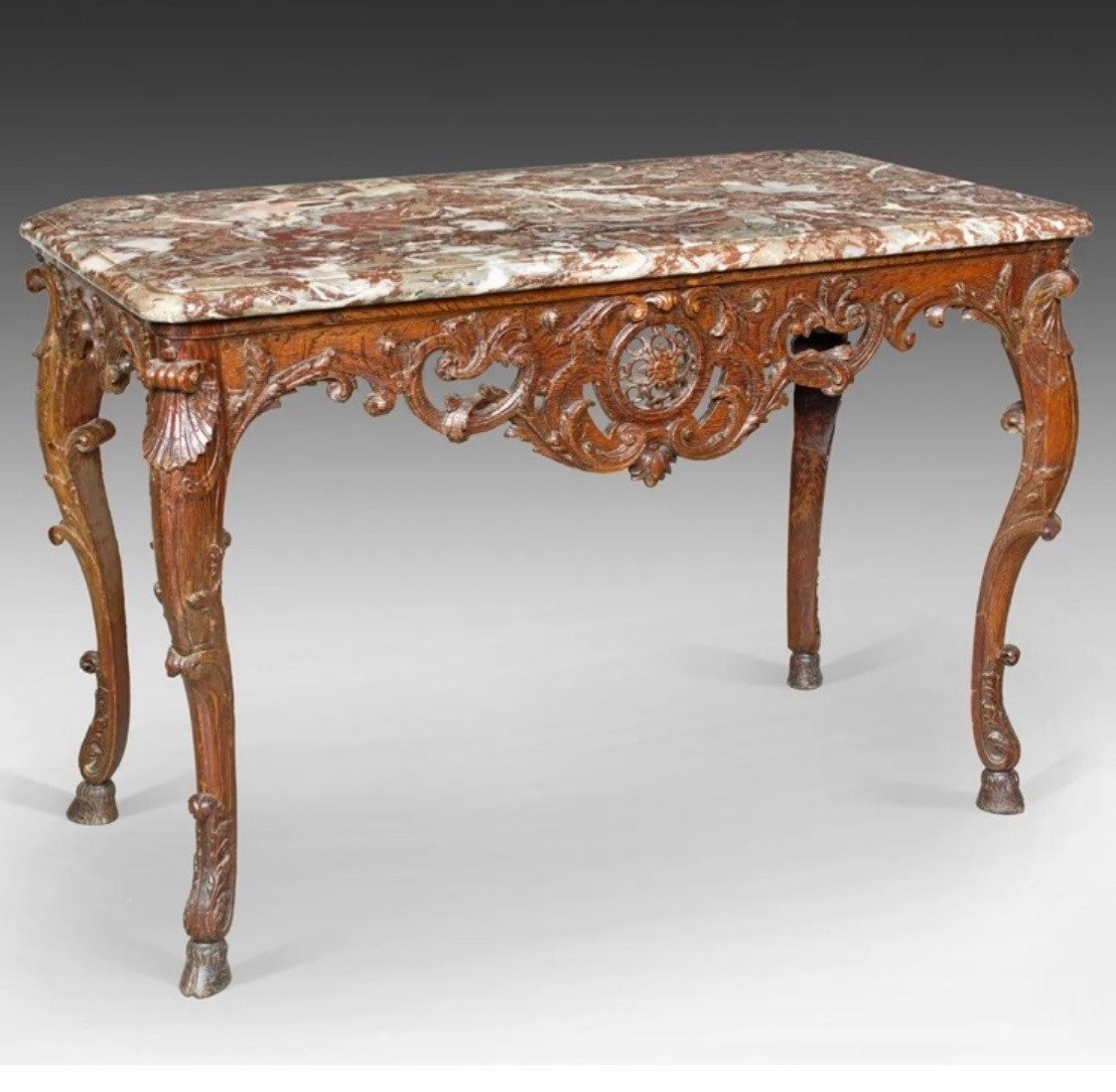 Table à gibier d'époque Régence en bois naturel  -photo-2