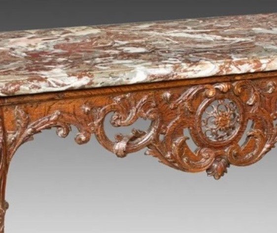 Table à gibier d'époque Régence en bois naturel  -photo-4